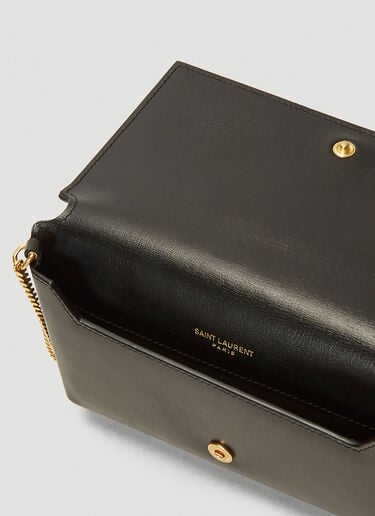 Leather Phone Holder Saint Laurent Leather Phone Holder Black sla0241053