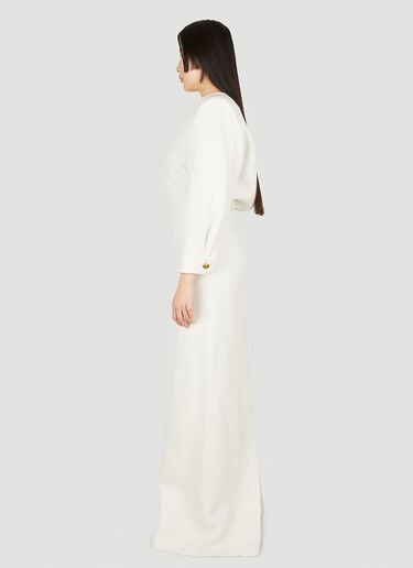 Straight Shoulder Maxi Dress Saint Laurent Straight Shoulder Maxi Dress White sla0248002
