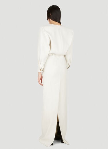 Straight Shoulder Maxi Dress Saint Laurent Straight Shoulder Maxi Dress White sla0248002