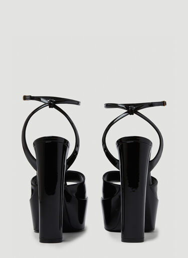 Saint Laurent Jodie Peep Toe Platform Heels Black sla0248022