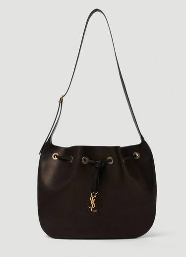 Flat Hobo Shoulder Bag Saint Laurent Flat Hobo Shoulder Bag Black sla0248069