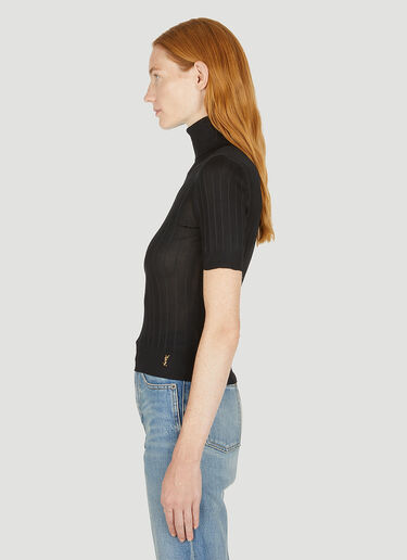 Saint Laurent 모노그램 롤넥 스웨터 블랙 sla0249010