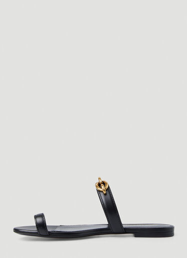 Saint Laurent Le Mallion Flat Sandals Black sla0249082