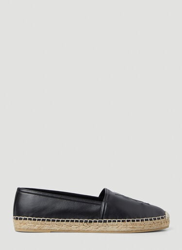 YSL Embossed Flat Espadrilles Saint Laurent YSL Embossed Flat Espadrilles Black sla0249108
