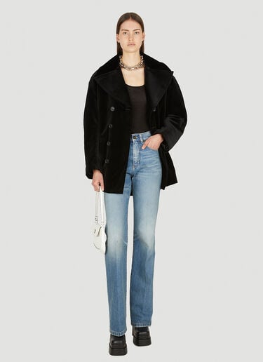 Saint Laurent 모노그램 자수 피코트 블랙 sla0249272