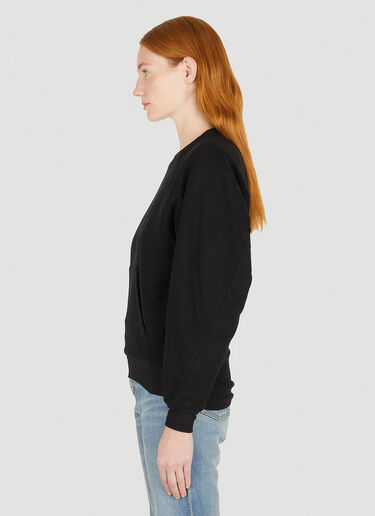 Saint Laurent Logo Embroidery Sweatshirt Black sla0250028