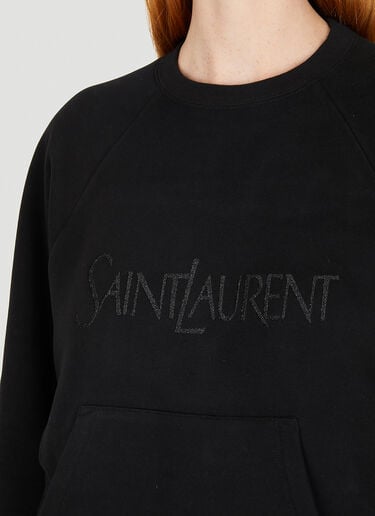 Saint Laurent Logo Embroidery Sweatshirt Black sla0250028