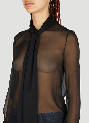 Saint Laurent Pussybow Shirt Black sla0251038