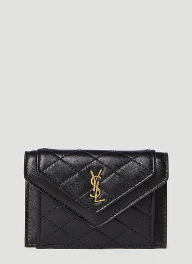 绗缝徽标铭牌钱包 Saint Laurent 绗缝徽标铭牌钱包 黑色 sla0251064