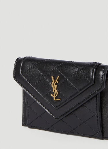 绗缝徽标铭牌钱包 Saint Laurent 绗缝徽标铭牌钱包 黑色 sla0251064