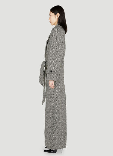 Chevron Double Breasted Coat Saint Laurent Chevron Double Breasted Coat Black sla0252012