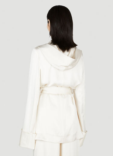 Saint Laurent Hooded Satin Jacket White sla0252018