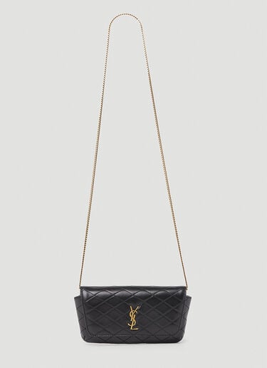 Saint Laurent 퀼티드 체인 선글라스 케이스 블랙 sla0252077