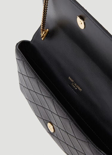 Saint Laurent 퀼티드 체인 선글라스 케이스 블랙 sla0252077