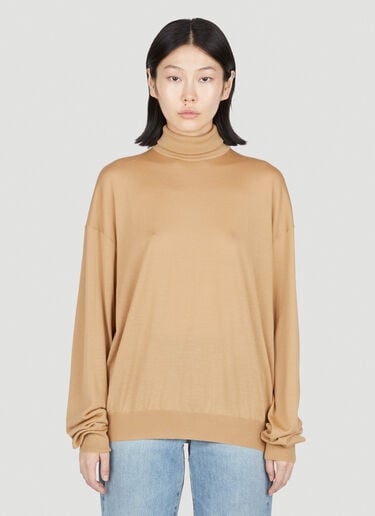 Saint Laurent 细针织休闲高领针织衫 米色 sla0253028