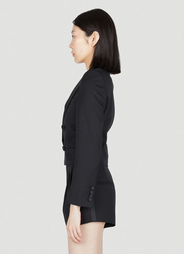 Saint Laurent Cropped Tuxedo Blazer Black sla0253040