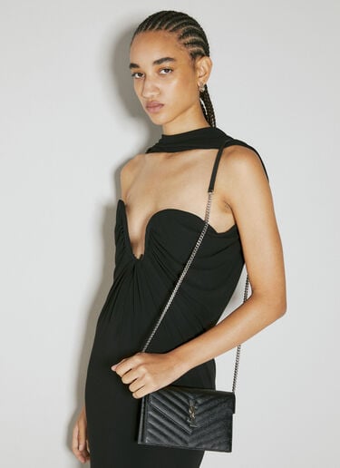 Cassandre Matelassé Envelope Chain Wallet Saint Laurent Cassandre Matelassé Envelope Chain Wallet Black sla0253159