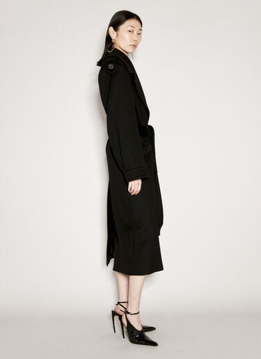 Cashmere And Wool Belted Coat Saint Laurent Cashmere And Wool Belted Coat Black sla0254026
