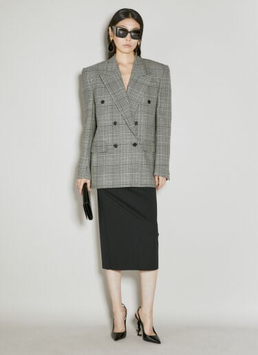 Oversized Prince Of Wales Wool Blazer Saint Laurent Oversized Prince Of Wales Wool Blazer Grey sla0254030