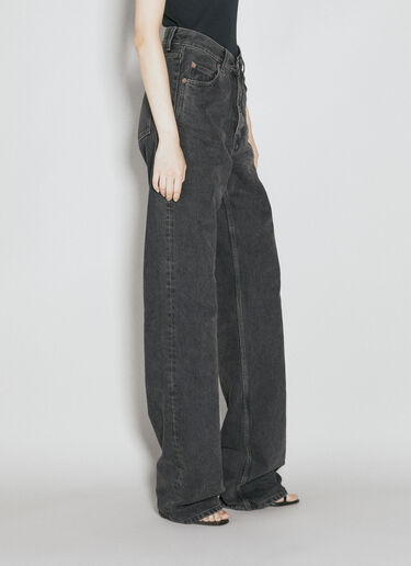 Saint Laurent V-Waist Long Baggy Jeans Black sla0254037