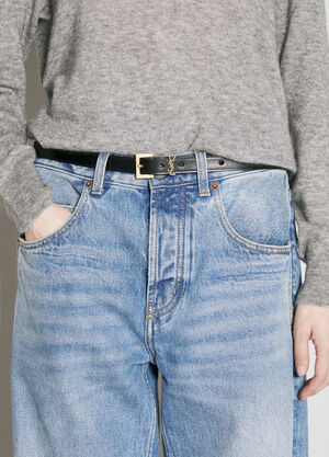 Saint Laurent Cassandre 细腰带 黑色 sla0255061