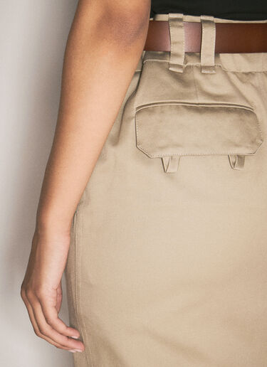 Gabardine Pencil Skirt Saint Laurent Gabardine Pencil Skirt Beige sla0256035