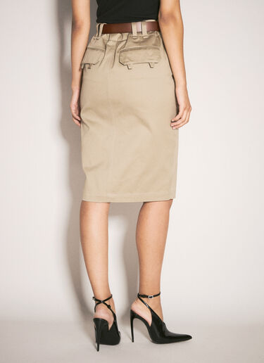 Gabardine Pencil Skirt Saint Laurent Gabardine Pencil Skirt Beige sla0256035