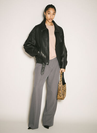 Saint Laurent 皮革飞行员夹克 黑色 sla0257003