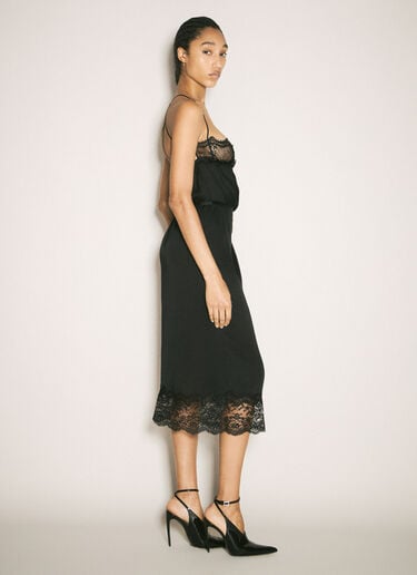 Saint Laurent Wrap Midi Dress Black sla0257011