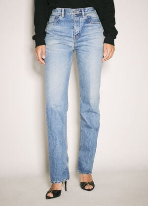 Saint Laurent Mid-Rise Straight Jeans Blue sla0257022