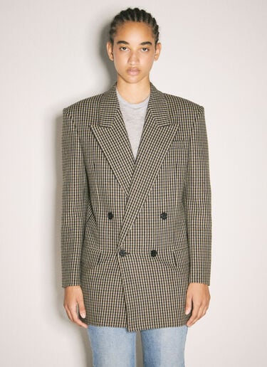 Vichy Wool Blazer Saint Laurent Vichy Wool Blazer Beige sla0257028