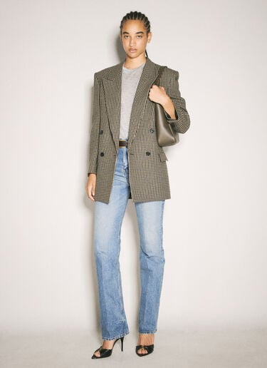 Vichy Wool Blazer Saint Laurent Vichy Wool Blazer Beige sla0257028