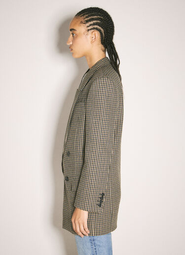 Saint Laurent Vichy Wool Blazer Beige sla0257028
