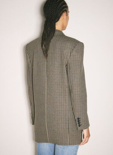 Saint Laurent Vichy Wool Blazer Beige sla0257028