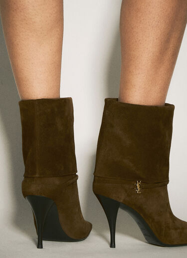 Saint Laurent リッキースエードブーツ ブラウン sla0257046