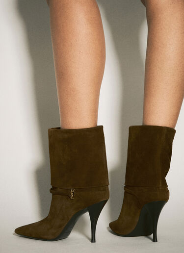 Saint Laurent リッキースエードブーツ ブラウン sla0257046