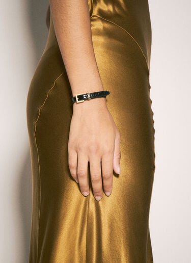 Saint Laurent Cassandre Belt Bracelet Black sla0257057