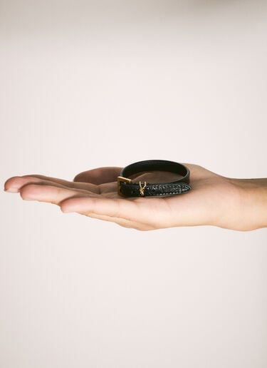Saint Laurent Cassandre Belt Bracelet Black sla0257057