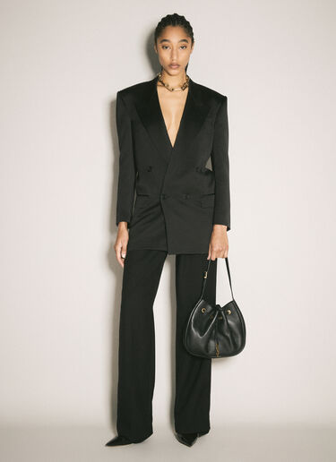 パリ VII スモールフラット ホーボー ショルダーバッグ Saint Laurent パリ VII スモールフラット ホーボー ショルダーバッグ ブラック sla0257104
