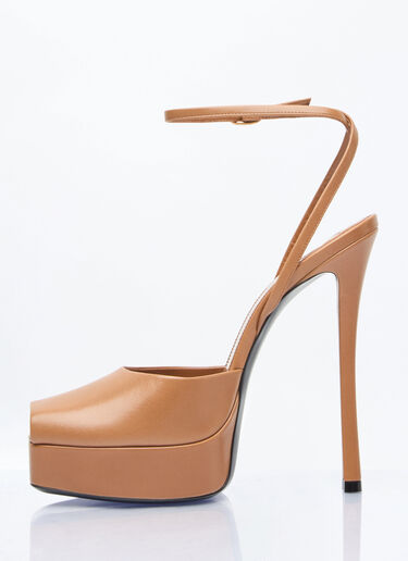 La Scandale Platform Sandals Saint Laurent La Scandale Platform Sandals Brown sla0258004