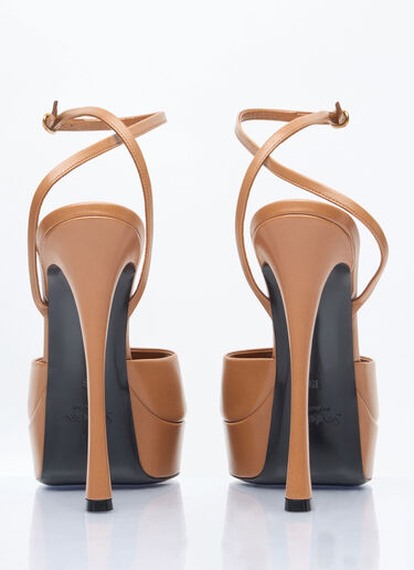 La Scandale Platform Sandals Saint Laurent La Scandale Platform Sandals Brown sla0258004