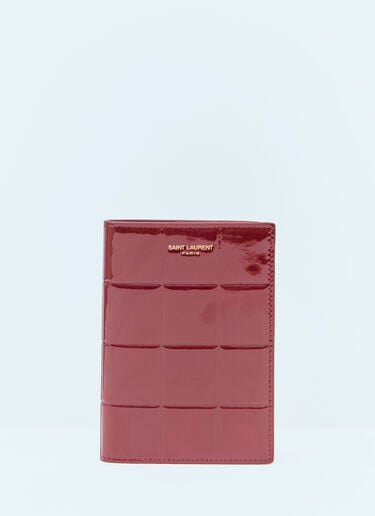 Saint Laurent Patent Quilted Leather Bi-Fold Wallet Red sla0258032