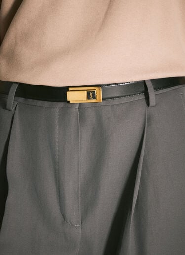 Saint Laurent Chariniere Buckle Belt Black sla0258034