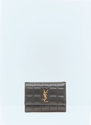 Saint Laurent Cassandre Matelassé Carré Bi-Fold Wallet Black sla0258035