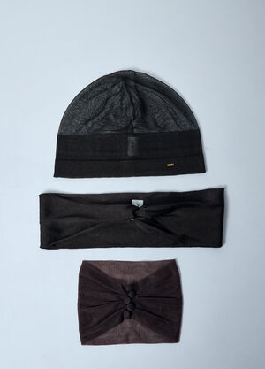 Saint Laurent 帽子围巾套装  棕色 sla0258053