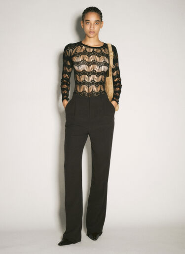 실크 테일러드 팬츠 Saint Laurent 실크 테일러드 팬츠 블랙 sla0258059