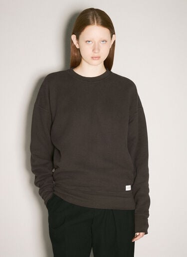 Saint Laurent Logo Patch Fleece Sweatshirt Brown sla0258063