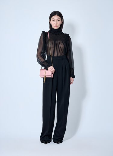 フリルシルクブラウス Saint Laurent フリルシルクブラウス ブラック sla0259012