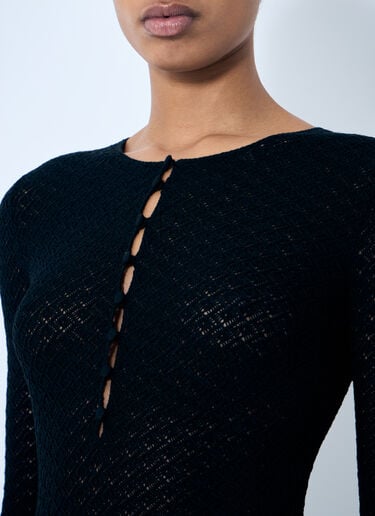 迷你钩编连衣裙 Saint Laurent 迷你钩编连衣裙 黑色 sla0259018