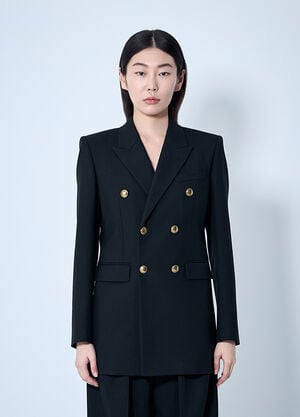 Saint Laurent Wool Gabardine Blazer Black sla0259019
